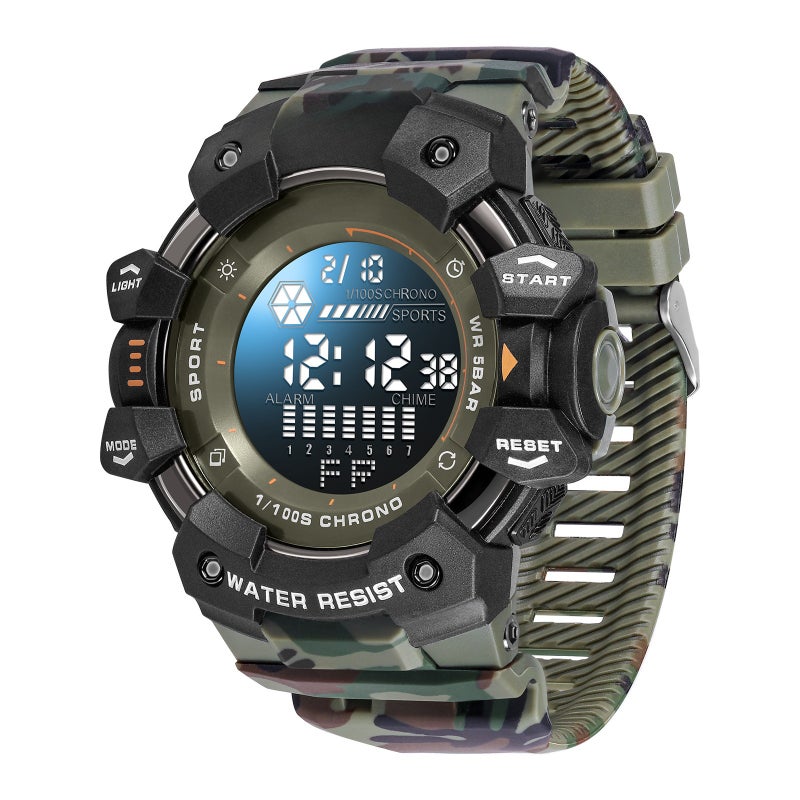SMAEL Camo Style Men Outdoor Sports Watch Fashion Student Waterproof Digital Wristwatch Adolescent Multifunction Wristwatch - Image 3