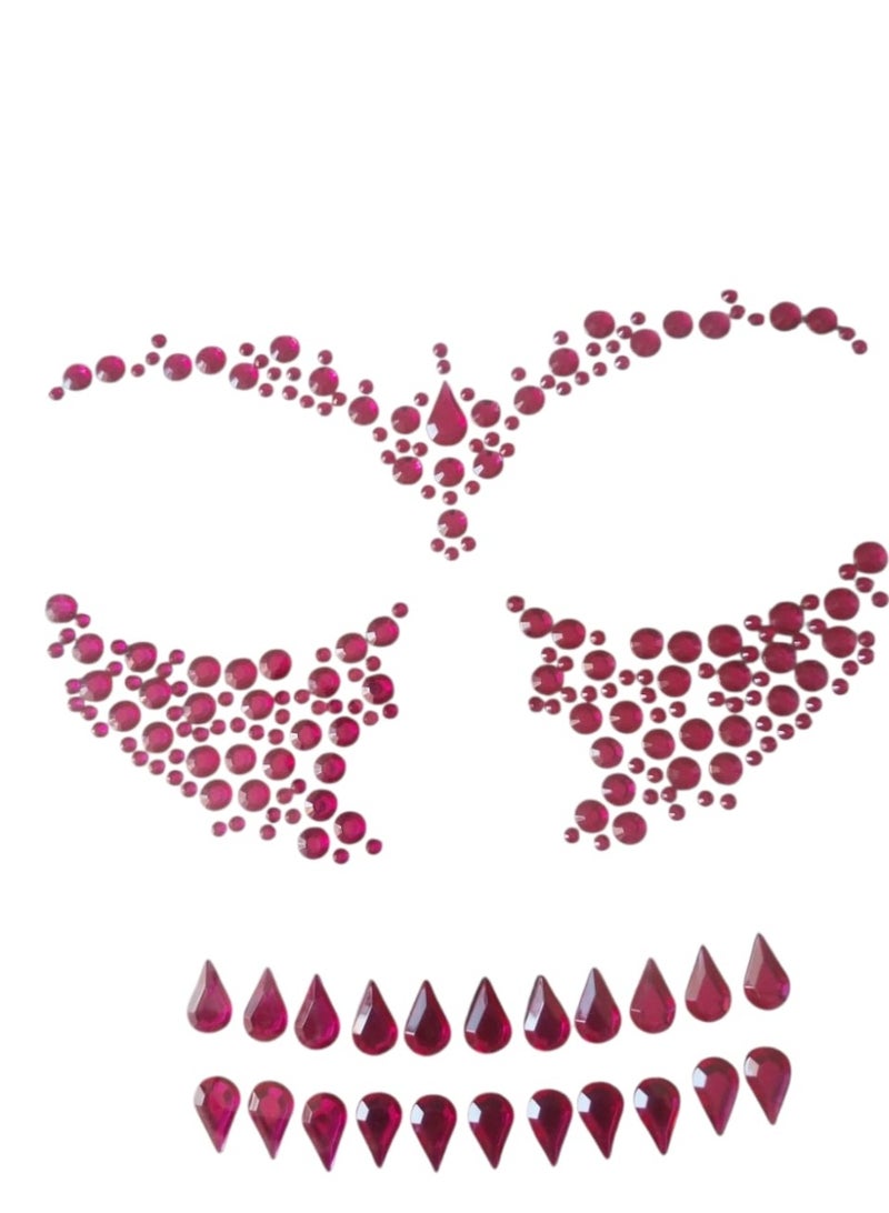 تصميم مكياج جمجمة سكرية مرصع بالأحجار – وشم وجه لامع للهالوين واحتفالات يوم الأموات والمهرجانات | إطلالة جمجمة كريستالية متلألئة لعاشقات الجمال القوطي والفخم - Image 2