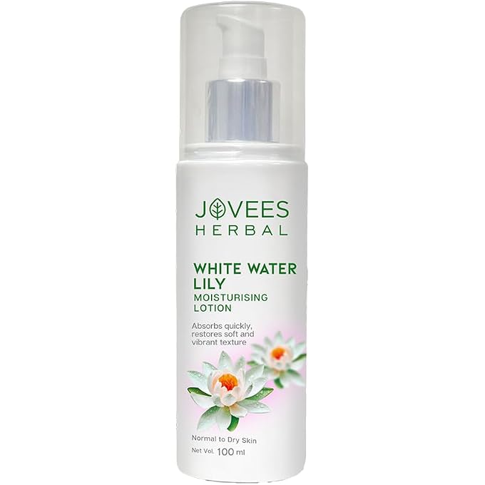 Jovees Herbal White Water Lily Moisturizing Lotion | For Normal to Dry Skin | Lightweight, Non-Sticky, Optimum Moisturization | 100ml - Image 1