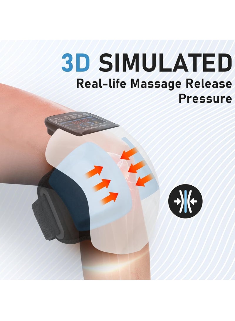 TIGER - 4-in-1 Cordless Knee Massager with Heat, Vibration, Red Light Therapy & 3D Compression – Rechargeable Portable Knee Massage Device for Pain Relief, Arthritis, Joint Stiffness - Ideal for Men & Women – Great Gift for Family & Friends - Image 1