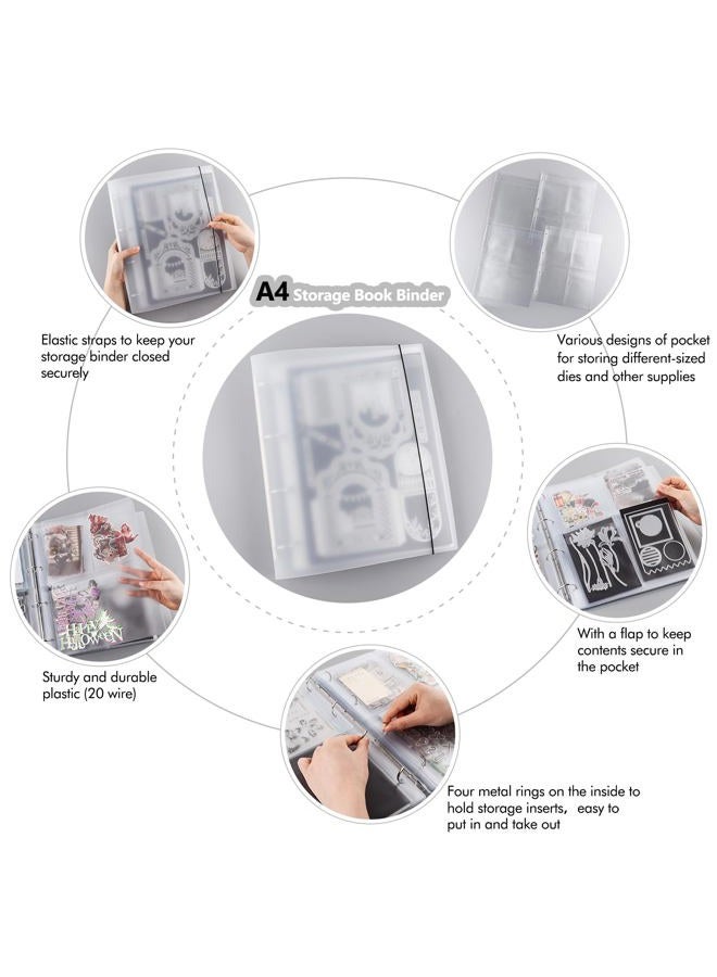 CYFUN DESIGN 10 Sheet Binder Pockets Inserts with One pockets A4 Size 4 Hole Binder Folder for Dies and Stamps Storage,Waterproof PVC Clear Bags Protectors for Cutting Dies Stencil Album Stamp Crafts Storage - Image 4
