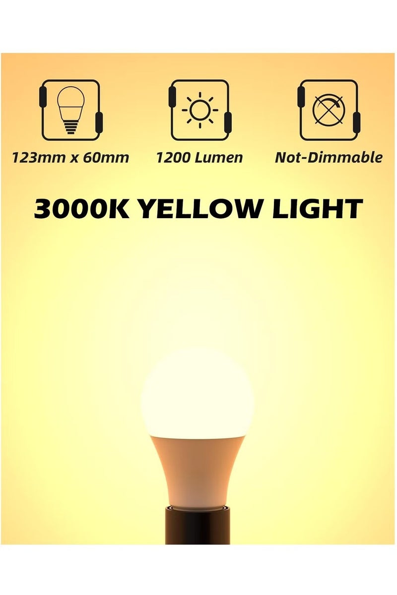 E27 Milky Round LED Bulb 15W Warm Yellow - 1 Piece - Image 4