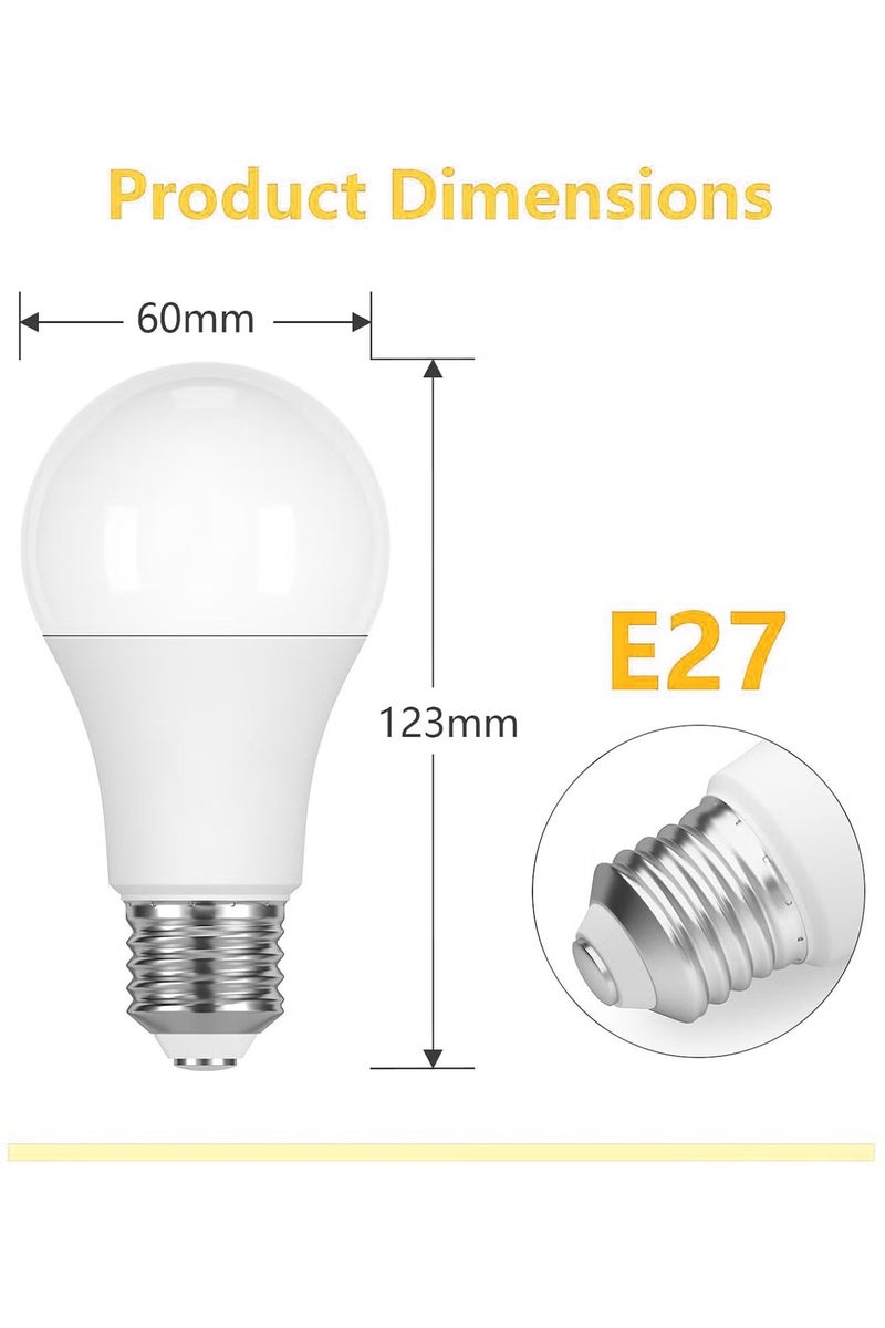 E27 Milky Round LED Bulb 15W Warm Yellow - 1 Piece - Image 3