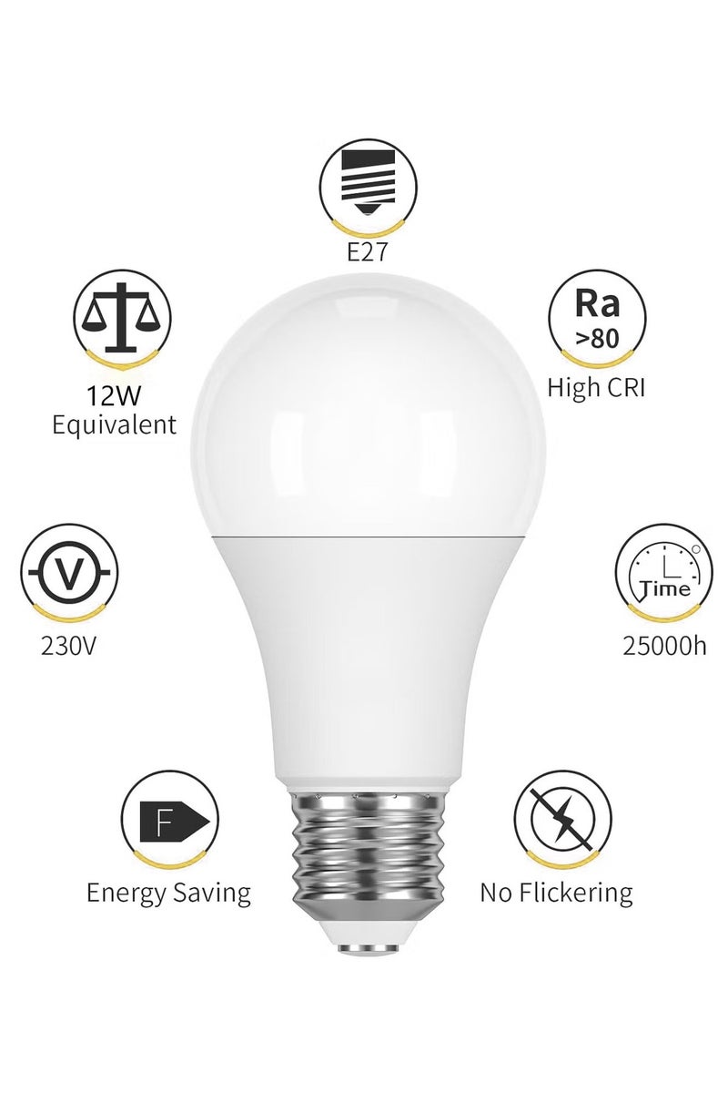 E27 Milky Round LED Bulb 15W Warm Yellow - 1 Piece - Image 2