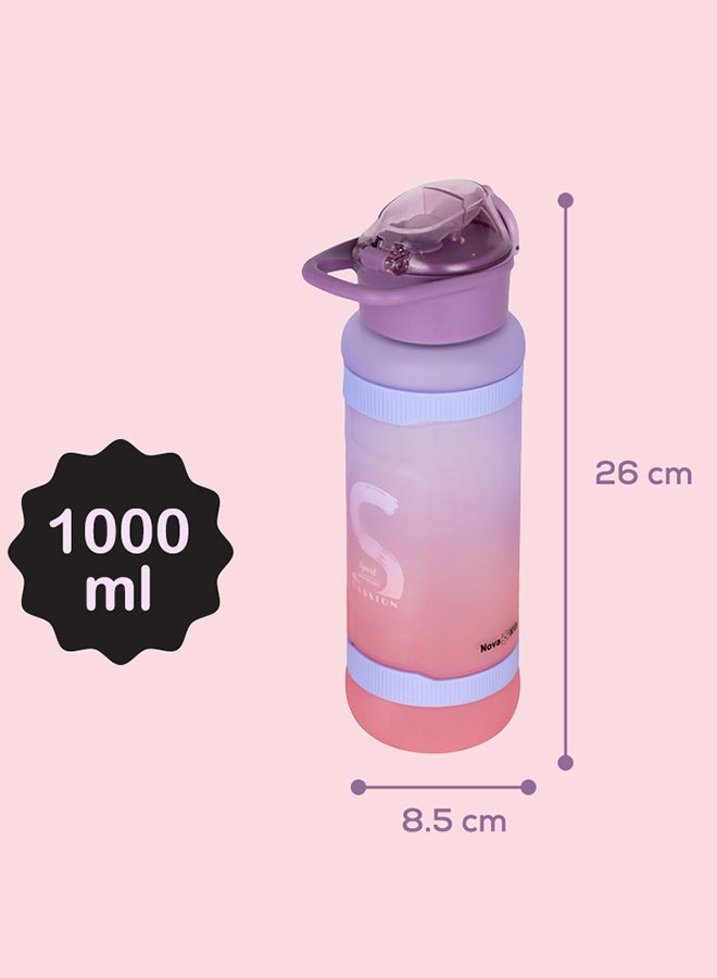 Nova kids Water Bottle With Straw 1000 ML - Purple - Image 5