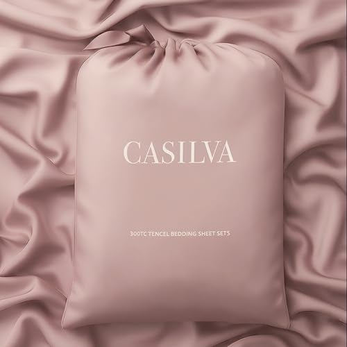 CASILVA Eucalyptus Sheets Infused with Silver for AntiOdor Softer Than Silk Fibers More Cooling Than Cotton Perfect for Hot Sleepers Sensitive Skin 100 Tencel Lyocell Queen Sheet Set - Image 1