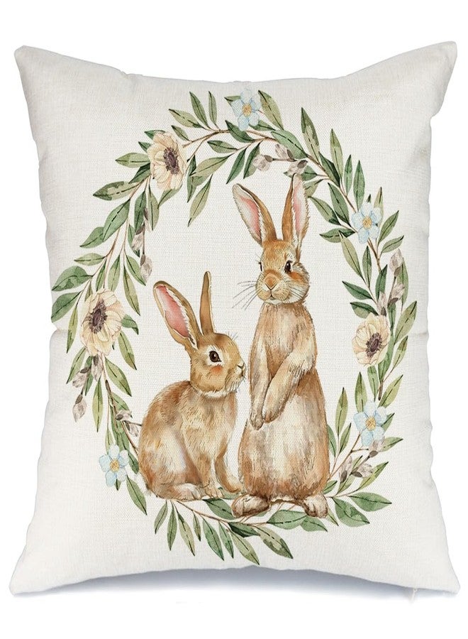 AACORS Easter Pillow Cover 18x18 Inch Bunny Garland Decorative Pillow Case Holiday Party Decorations for Home Sofa Couch AA695-18 - Image 1