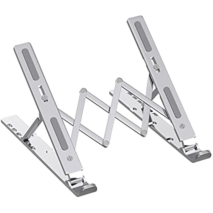 DYAZO FOLDABLE LAPTOP RISER STAND WITH ALUMINIUM ALLOY FOR VENTILATED COOLING COMPATIBLE WITH MACBOOK, LAPTOP & TABLETS - Image 1