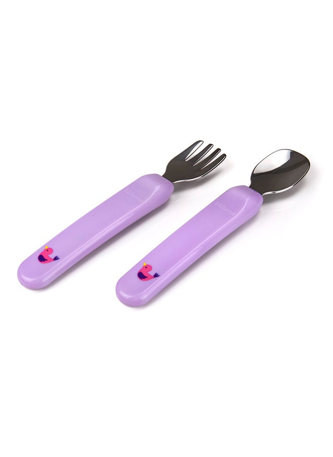 kidsme Premier Spoon And Fork With Case From 12 Months And Above - Lavender  - Image 1