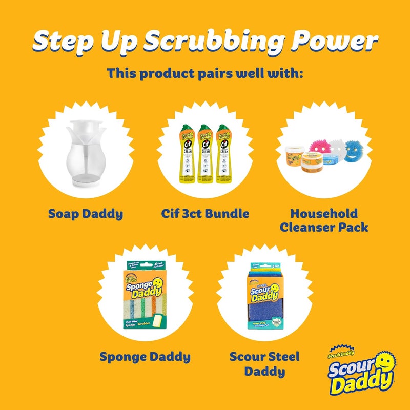 Scrub Daddy Scour Daddy Scouring Pad - Non Scratch Scouring Pad - Sponges for Dishes & Cleaning Supplies - Durable & Odor Resistant - 3 Count (12 Pack) - Image 5