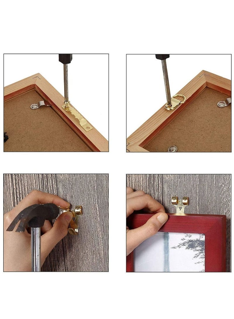 NIBEMINENT Picture Hooks, Hard Wall Hanging Kit for Frame Fixing Assorted Heavy Duty Frames with 3M Wire Steel Hooks Sawtooth Hangers/ D-Ring/ Wire/ Nails/ Screws（282PCS ）  - Image 2