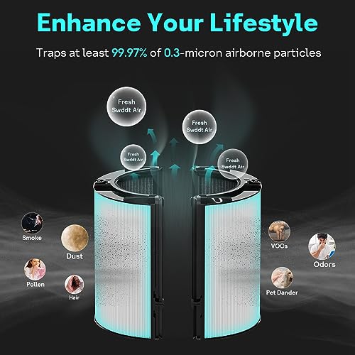 Leemone فلتر بديل لييمون 360° كومبي 2 في 1 HEPA + كربون متوافق مع دايسون TP06 HP06 PH02 PH01 PH03 PH04 HP09 TP09 HP07 TP07 TP10 HP10، فلتر HEPA حقيقي من الدرجة H13 - Image 4