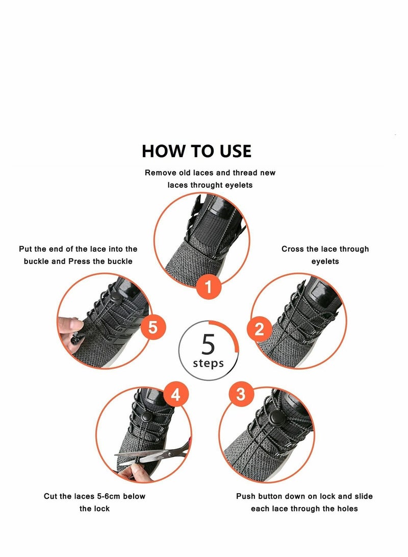 Elastic Laces, No Tie Shoe Laces, Locks Tieless Shoelaces, One Size Shoelaces All for Adults and Kids Sneakers 3 Pairs - Image 2