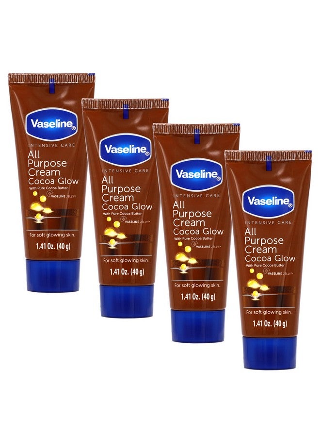 Vaseline كريم متعدد الاستخدامات كاكاو جلو مع زبدة الكاكاو النقية 4 عبوات 1.41 أونصة سائلة لكل منها 4 أنابيب - Image 1