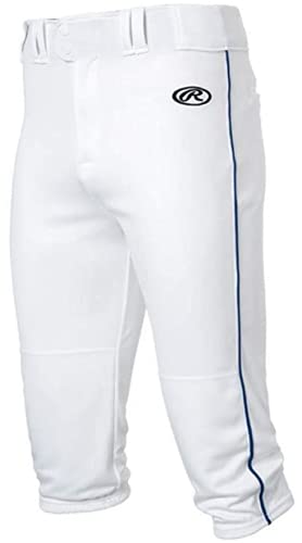 Rawlings | LAUNCH SERIES Knicker Baseball Pants | Adult Medium | White/Navy - Image 4