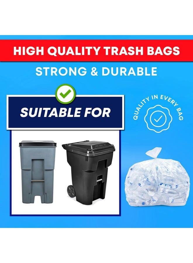 tasker 95-100 Gallon, (50/Count Wholesale) Large Clear Plastic Recycling Trash Bags, (Clear) - Image 5