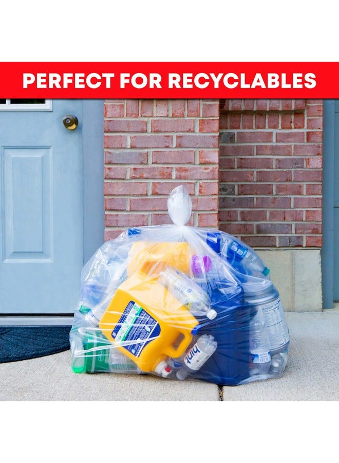 tasker 95-100 Gallon, (50/Count Wholesale) Large Clear Plastic Recycling Trash Bags, (Clear) - Image 2