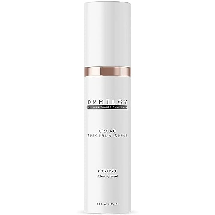 DRMTLGY Anti-Aging Clear Face Sunscreen SPF 45 – Oil-Free Zinc Oxide Sunscreen & Face Moisturizer for Sensitive & Acne-Prone Skin – Lightweight Makeup & Skin Care – FSA HSA Eligible (1.7 oz) - Image 1
