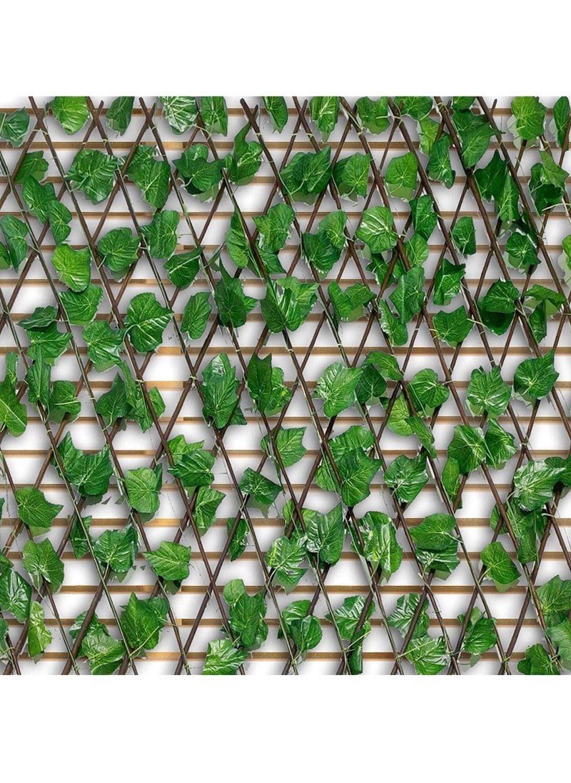 DubaiGallery Decorative Fences Wood Fence Artificial Garden Plant Fence Privacy Screen Anti-UV Stretchable Backyard Home Decoration Green Wall Park  - Image 4
