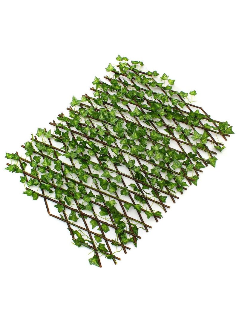 DubaiGallery Decorative Fences Wood Fence Artificial Garden Plant Fence Privacy Screen Anti-UV Stretchable Backyard Home Decoration Green Wall Park  - Image 2