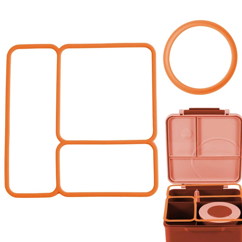 PEUTIER Bento Box Lid Seal Gasket Kit Exact Fit Replacement Part Silicone Seal Orange