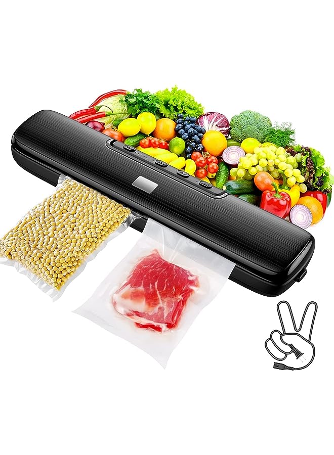 MIXDE Vacuum Sealer Machine Food Vacuum Sealer Automatic Air Sealing System For Food Storage Dry And Wet Food Modes Compact Design 12.6 Inch With 15Pcs Seal Bags Starter Kit - Image 1