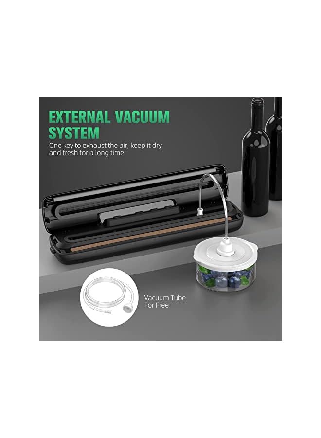 MIXDE Vacuum Sealer Machine Food Vacuum Sealer Automatic Air Sealing System For Food Storage Dry And Wet Food Modes Compact Design 12.6 Inch With 15Pcs Seal Bags Starter Kit - Image 4