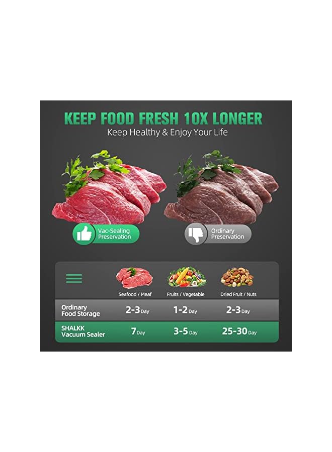 MIXDE Vacuum Sealer Machine Food Vacuum Sealer Automatic Air Sealing System For Food Storage Dry And Wet Food Modes Compact Design 12.6 Inch With 15Pcs Seal Bags Starter Kit - Image 2