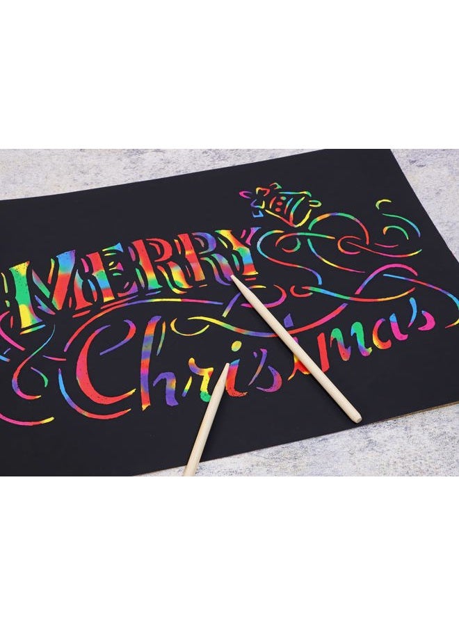 PPhtony Heavy Duty Bamboo Stylus Sticks Craft Sticks for Scratching Drawing Christmas Thanksgiving Scratch Art Activity Craft Projects, 30PCS (12cm) - Image 3