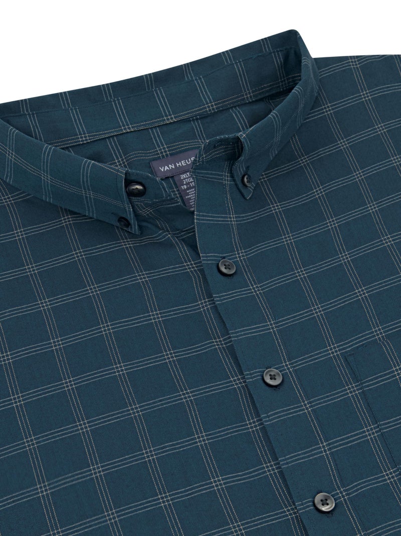 Van Heusen Men's Tall Big and Tall Traveler Stretch Non Iron Long Sleeve Shirt Shirt, -turquoise Seabed, 2X-Large - Image 2