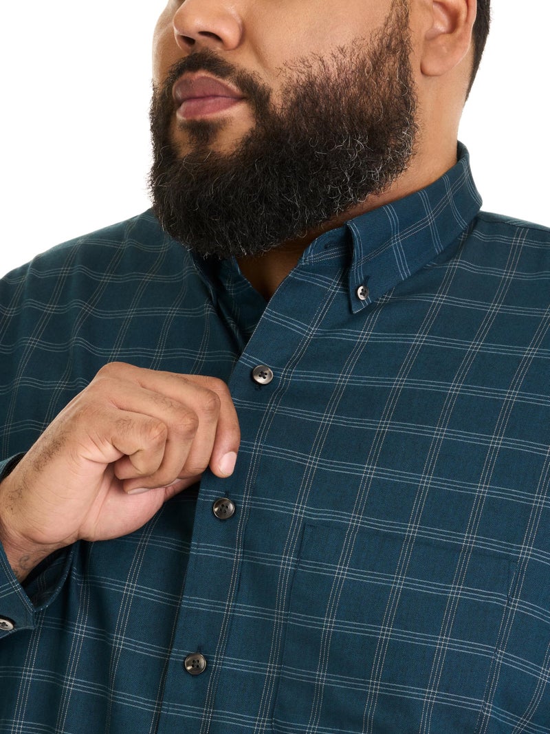 Van Heusen Men's Tall Big and Tall Traveler Stretch Non Iron Long Sleeve Shirt Shirt, -turquoise Seabed, 2X-Large - Image 5