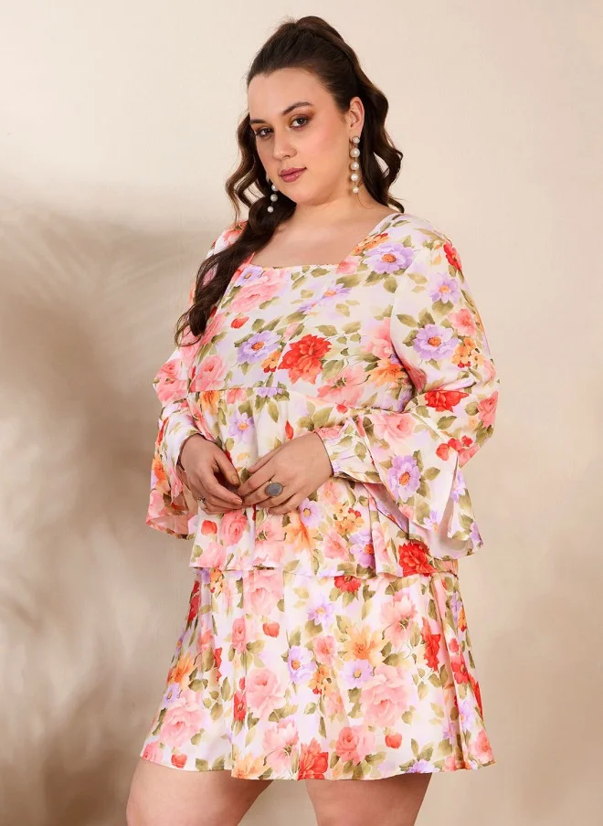 SASSAFRAS Floral Print A-Line Dress for Women