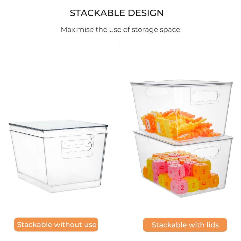 Rolheit Clear Stackable Storage Bins, Plastic Toy Organizers and Storage with Lids, Toy Bins for Kids Organizer, Storage Container for Organizing for Playroom, Toy Storage Organizer Holds Toys(6) - Image 4