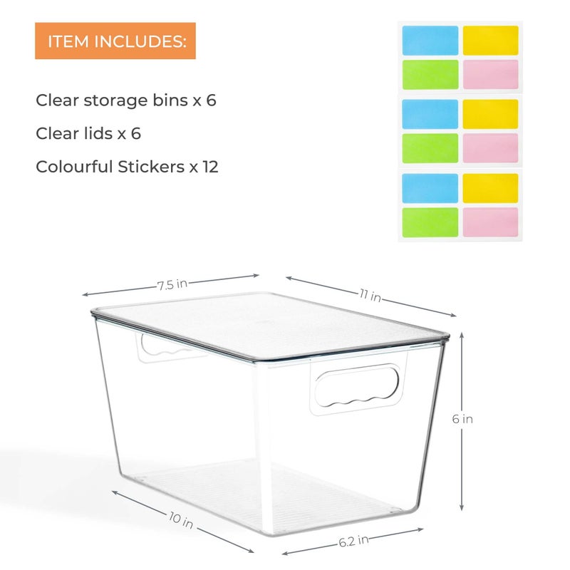 Rolheit Clear Stackable Storage Bins, Plastic Toy Organizers and Storage with Lids, Toy Bins for Kids Organizer, Storage Container for Organizing for Playroom, Toy Storage Organizer Holds Toys(6) - Image 2