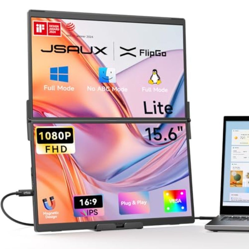 جيه إس إكس Jsaux Flipgo Lite 15 6 Portable Dual Stacked Monitor 15.6 inch