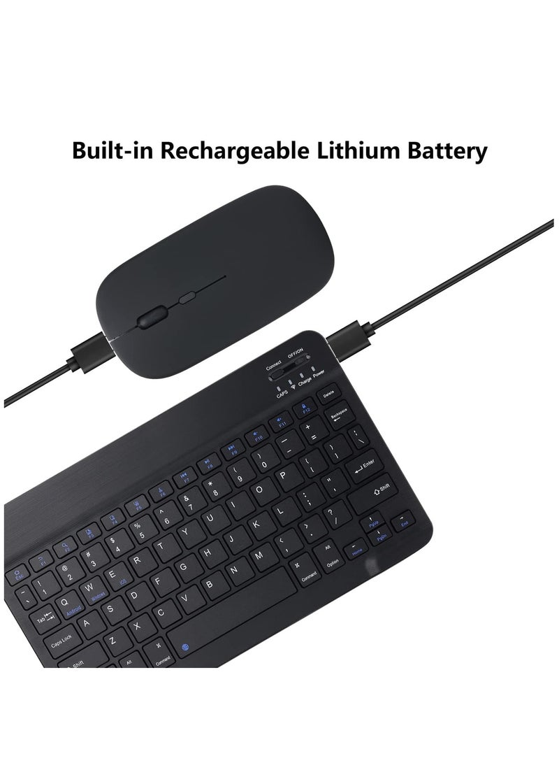 Rechargeable Bluetooth Keyboard and Mouse Combo,Ultra-Slim Portable Compact Wireless Mouse Keyboard Set Android Tablet Cell Phone iPhone iPad Pro Air Mini, iPad OS/iOS 13 and above (Black) - Image 5
