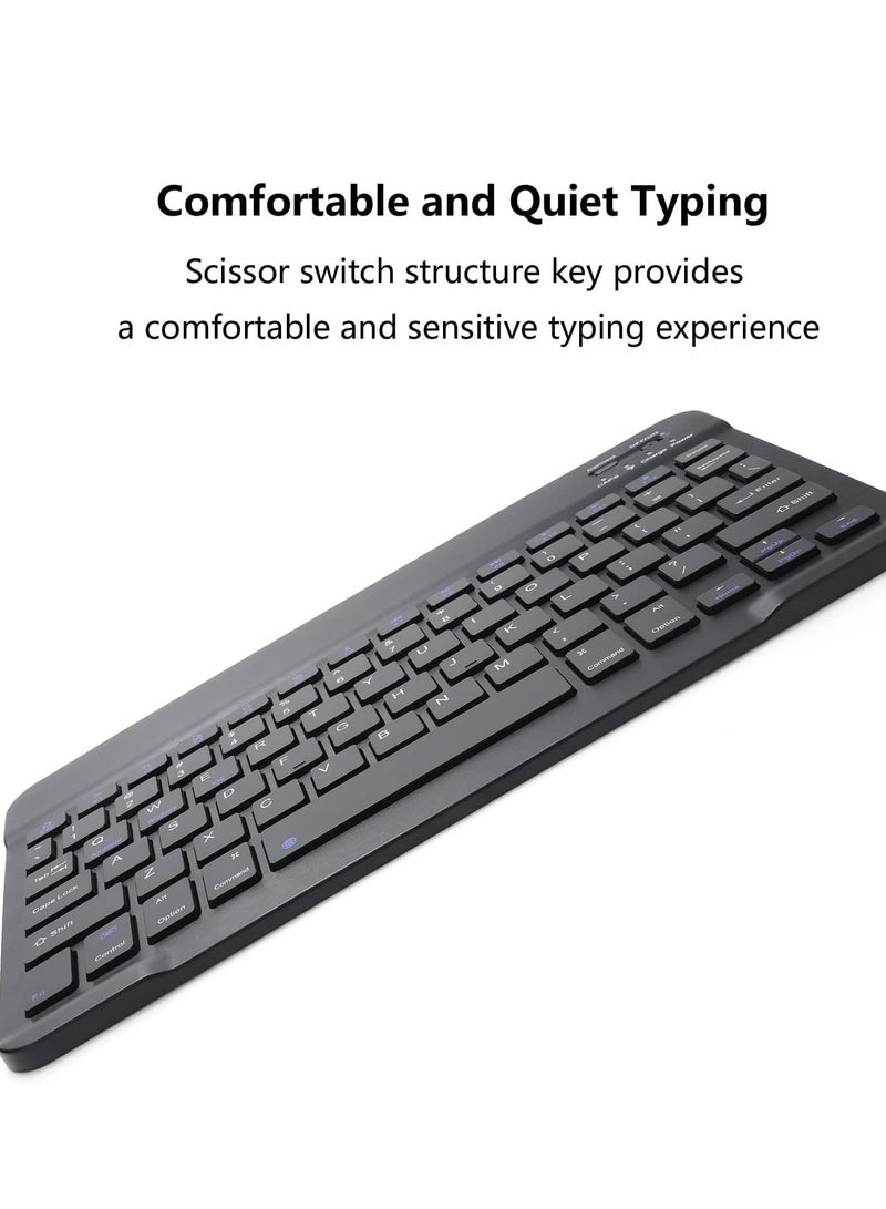 Rechargeable Bluetooth Keyboard and Mouse Combo,Ultra-Slim Portable Compact Wireless Mouse Keyboard Set Android Tablet Cell Phone iPhone iPad Pro Air Mini, iPad OS/iOS 13 and above (Black) - Image 4