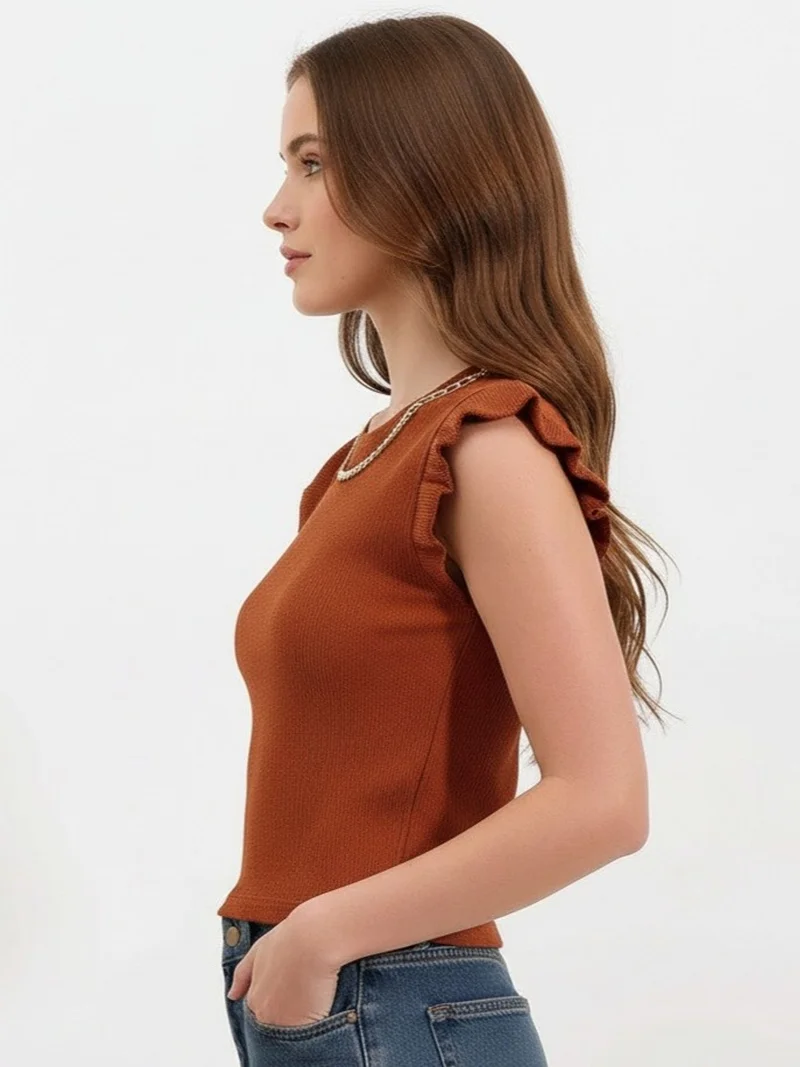 BIG DART BDART Embroidered Textured Crew Neck Blouse