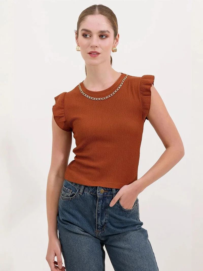 BIG DART BDART Ribbed Sleeveless Crew Neck Blouse