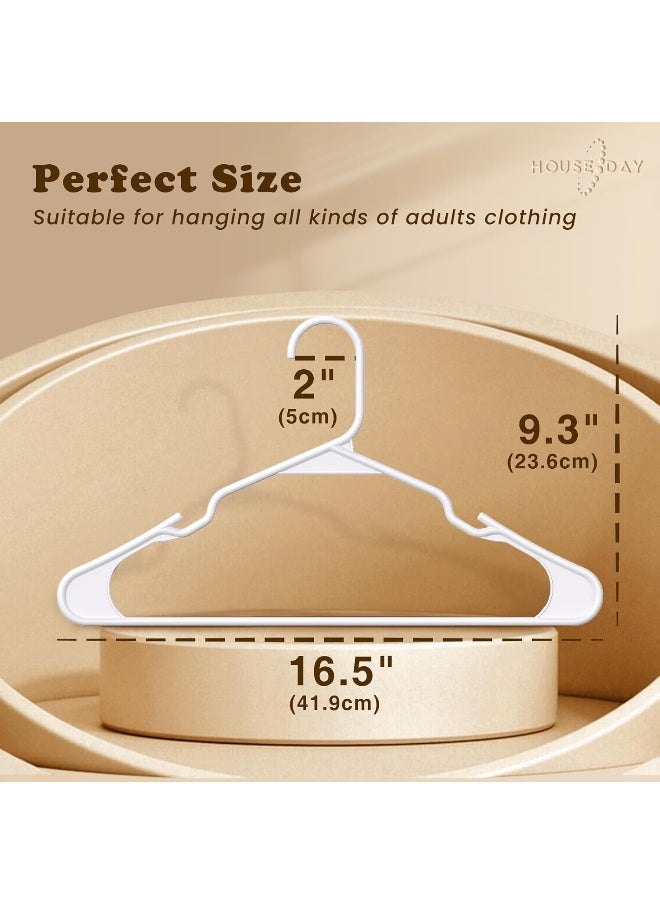 HOUSE DAY - HOUSE DAY Plastic Hangers-50 Pack-Plastic Clothes Hangers for Skirt Suit Coat, Standard Tubular Plastic Hangers for Clothes - Image 1