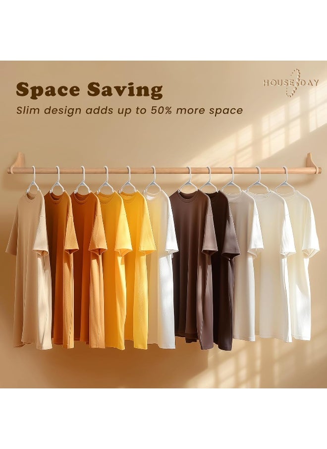HOUSE DAY - HOUSE DAY Plastic Hangers-50 Pack-Plastic Clothes Hangers for Skirt Suit Coat, Standard Tubular Plastic Hangers for Clothes - Image 1