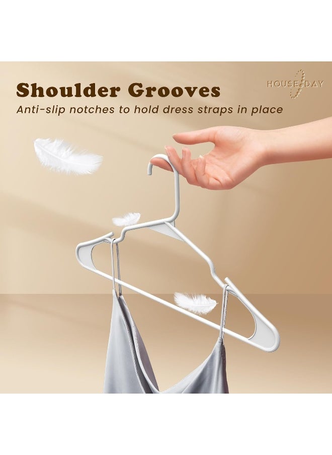 HOUSE DAY - HOUSE DAY Plastic Hangers-50 Pack-Plastic Clothes Hangers for Skirt Suit Coat, Standard Tubular Plastic Hangers for Clothes - Image 1