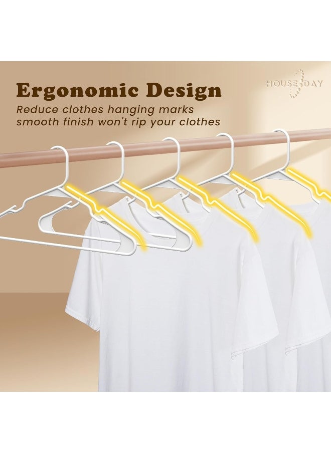 HOUSE DAY - HOUSE DAY Plastic Hangers-50 Pack-Plastic Clothes Hangers for Skirt Suit Coat, Standard Tubular Plastic Hangers for Clothes - Image 1