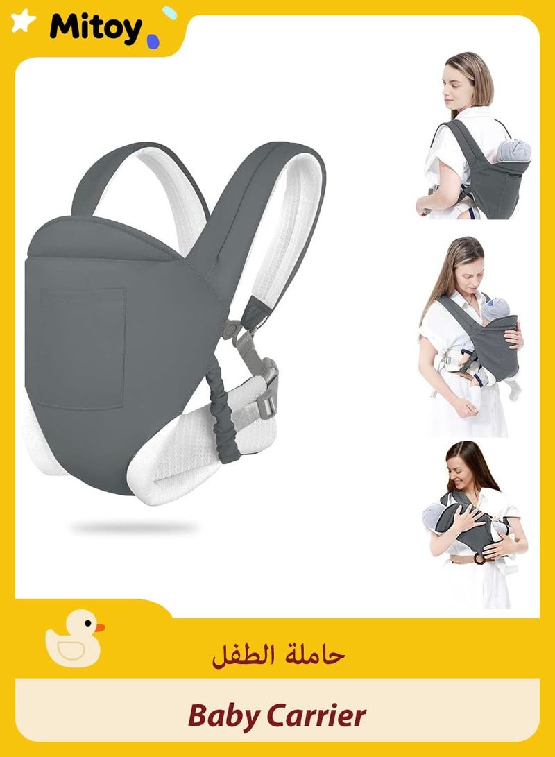 Mitoy Baby Carrier, Ergonomic Newborn Carrier Wrap with Hip Seat Storage Pocket - Image 1