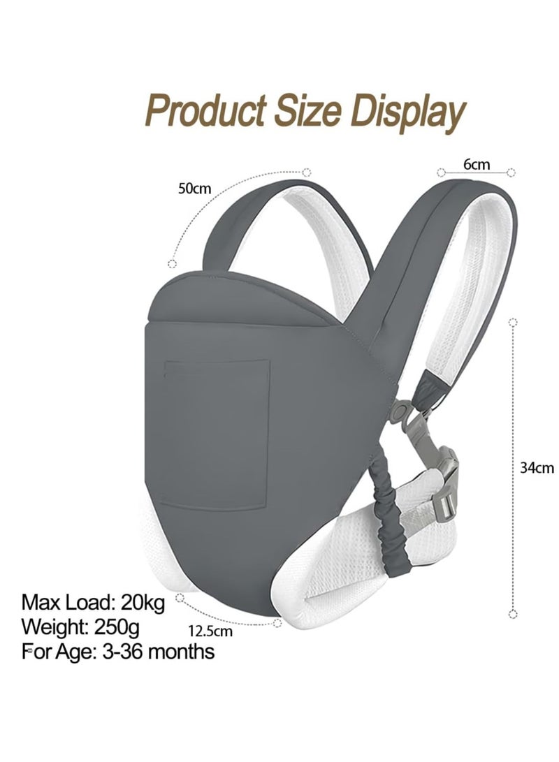 Mitoy Baby Carrier, Ergonomic Newborn Carrier Wrap with Hip Seat Storage Pocket - Image 3