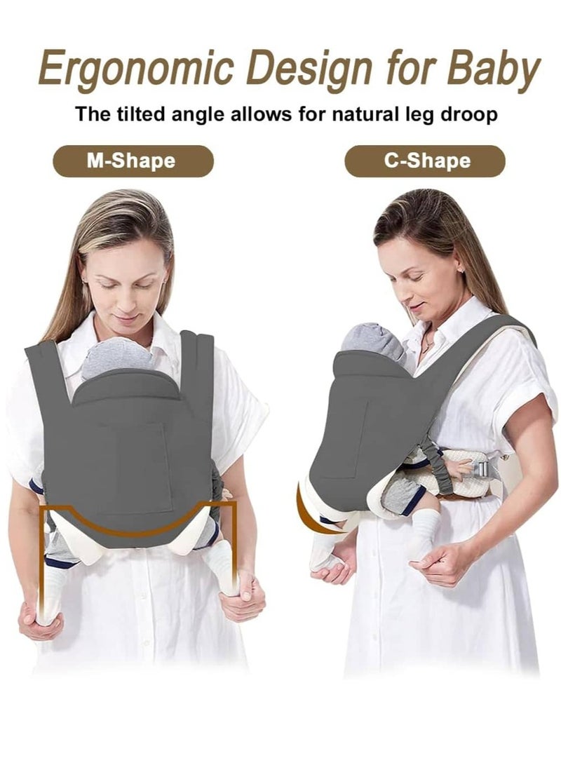 Mitoy Baby Carrier, Ergonomic Newborn Carrier Wrap with Hip Seat Storage Pocket - Image 4