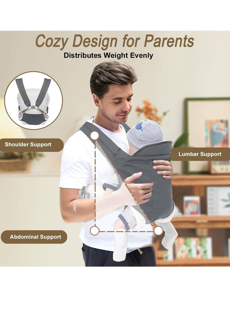 Mitoy Baby Carrier, Ergonomic Newborn Carrier Wrap with Hip Seat Storage Pocket - Image 5