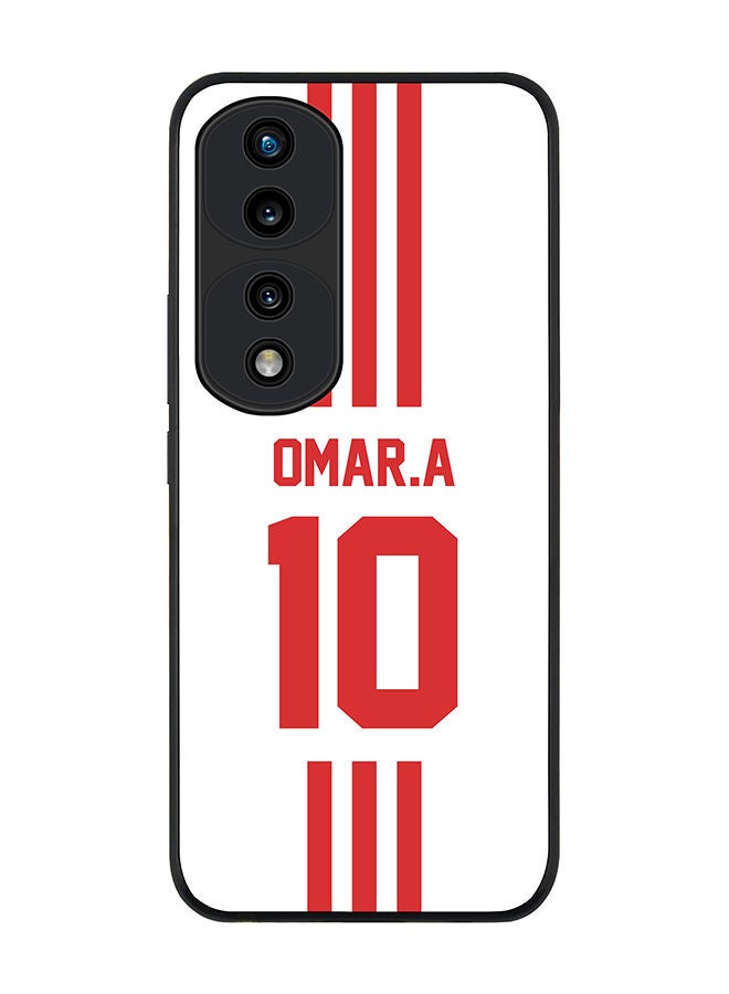 Stylizedd Rugged Black edge case for Honor 70 Pro Slim fit Soft Case Flexible Rubber Edges Anti Drop TPU Gel Thin Cover - Football Team - UAE Player Name - Omar.A - Image 1