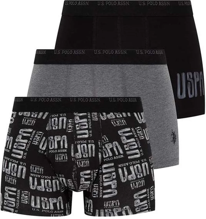 U.S. Polo Assn. BASE. Polo Assn. 80338 Men's 3-pack Boxer - Anthracite&black&greymelange