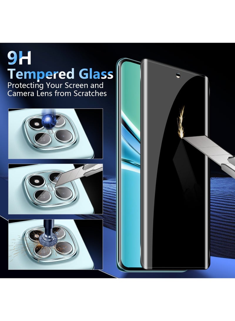 Adando [2+2] Privacy Screen for Xiaomi Redmi Note 15 5G/POCO M8 5G, Pack of 2 Anti-Spy Tempered Glass Screen Protector and 2 Camera Protection, 9H Hardness Privacy Film, Scratch-Resistant Privacy Film Privacy Film Privacy Screen Protector（Black and white） - Image 3